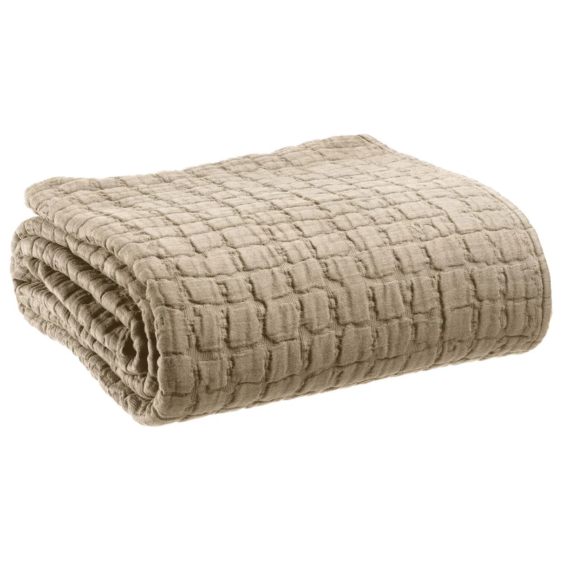 Copriletto in puro Cotone Stonewashed tinta unita - Swami