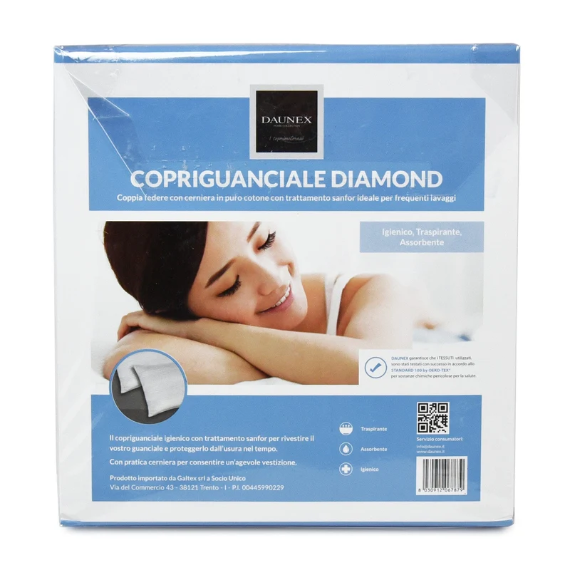 Coppia Copriguanciali Fasciati in Puro Cotone - Diamond
