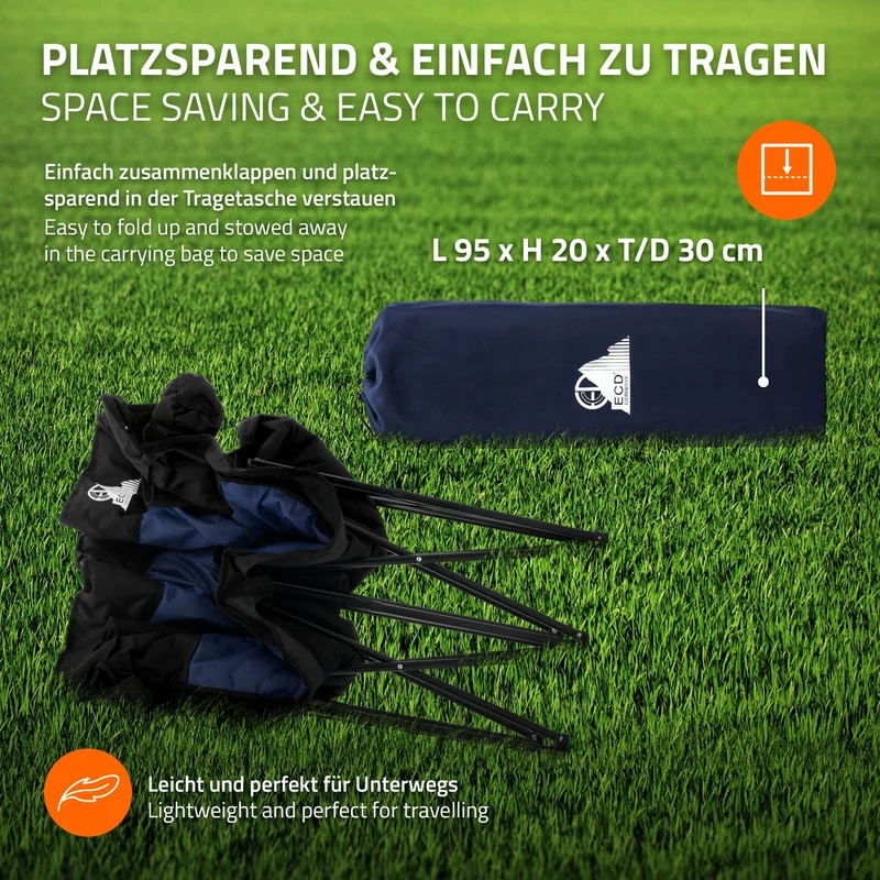 ECD Germany | Campingstuhl faltbar für 2 Personen bis 200 kg mit Getränkehalterung und Tragetasche, Doppel Klappstuhl