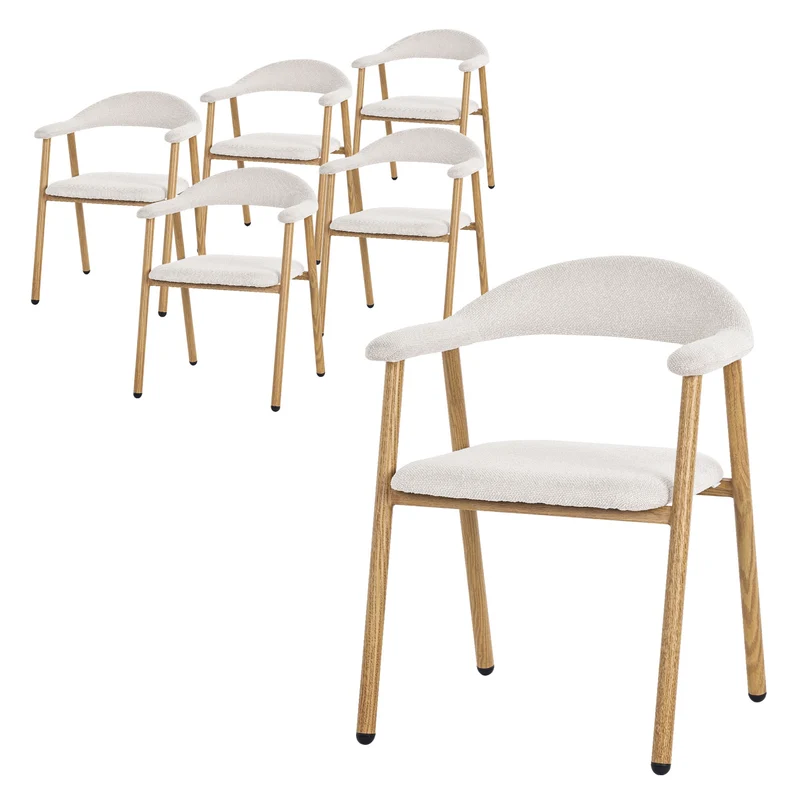 ML-Design | Esszimmerstühle Set mit Armlehne, Rückenlehne & Webstruktur, Wohnzimmerstühle Küchenstühle Polsterstühle