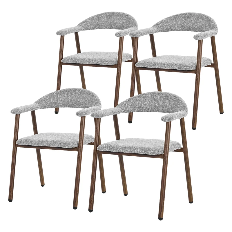 ML-Design | Esszimmerstühle Set mit Armlehne, Rückenlehne & Webstruktur, Wohnzimmerstühle Küchenstühle Polsterstühle