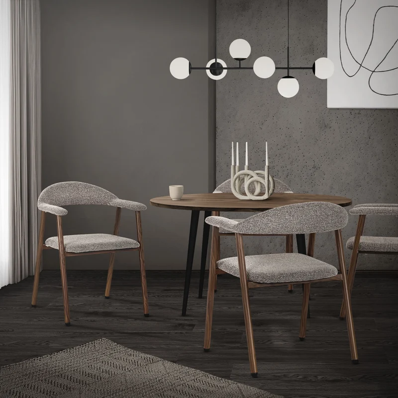 ML-Design | Esszimmerstühle Set mit Armlehne, Rückenlehne & Webstruktur, Wohnzimmerstühle Küchenstühle Polsterstühle