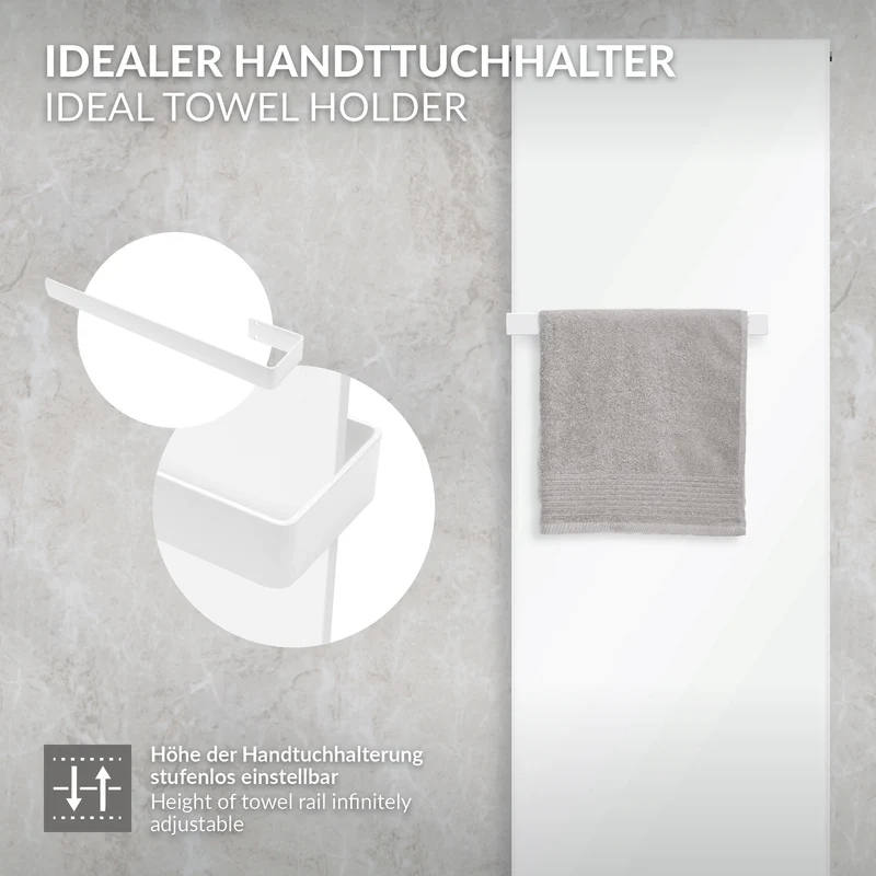 LuxeBath | Handtuchstange für Bad & Küche, aus Stahl, Badetuchhalter Einfache Wandmontage