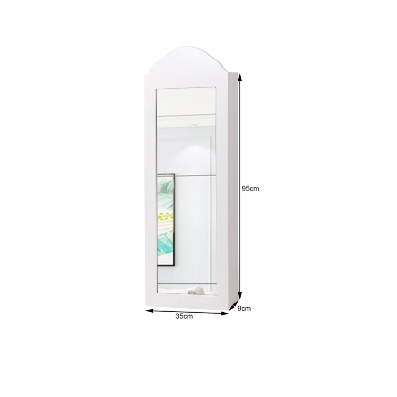 Schmuckschrank mit Spiegel 95x35x9 cm Weiß ML-Design