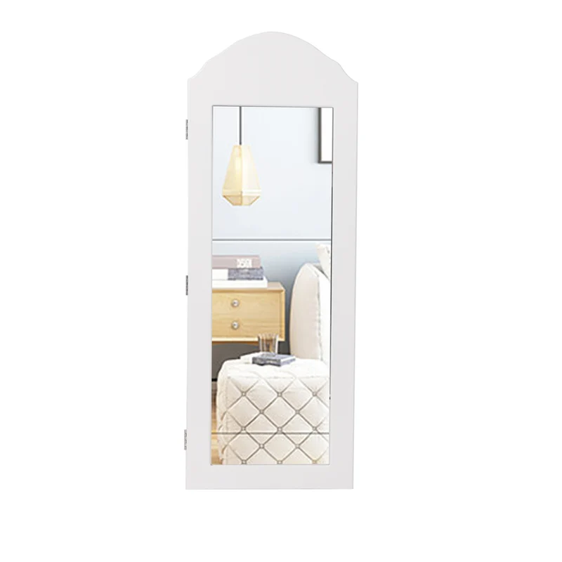 Schmuckschrank mit Spiegel 95x35x9 cm Weiß ML-Design