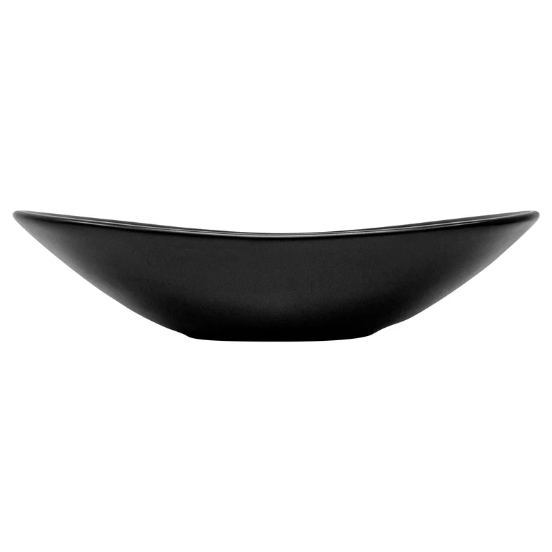 Waschbecken Oval ohne Überlauf 63x36x15,5 cm Schwarz aus Keramik LuxeBath