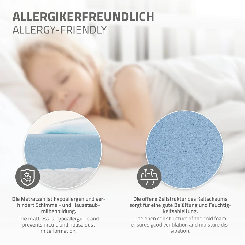 Kinderbett Hausbett 90x200 cm Weiß aus Kiefernholz inkl. Matratze H-10cm Rausfallschutz Dach und Lattenrost ML-Design