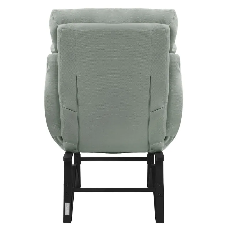 B-Ware Loungesessel mit Armlehnen Grau/Grün Relaxsessel mit Leinenbezug ML-Design